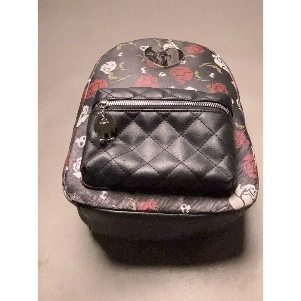 THE NIGHTMARE BEFORE CHRISTMAS JACK AND SALLY BLACK RED MINI BACKPACK Bioworld